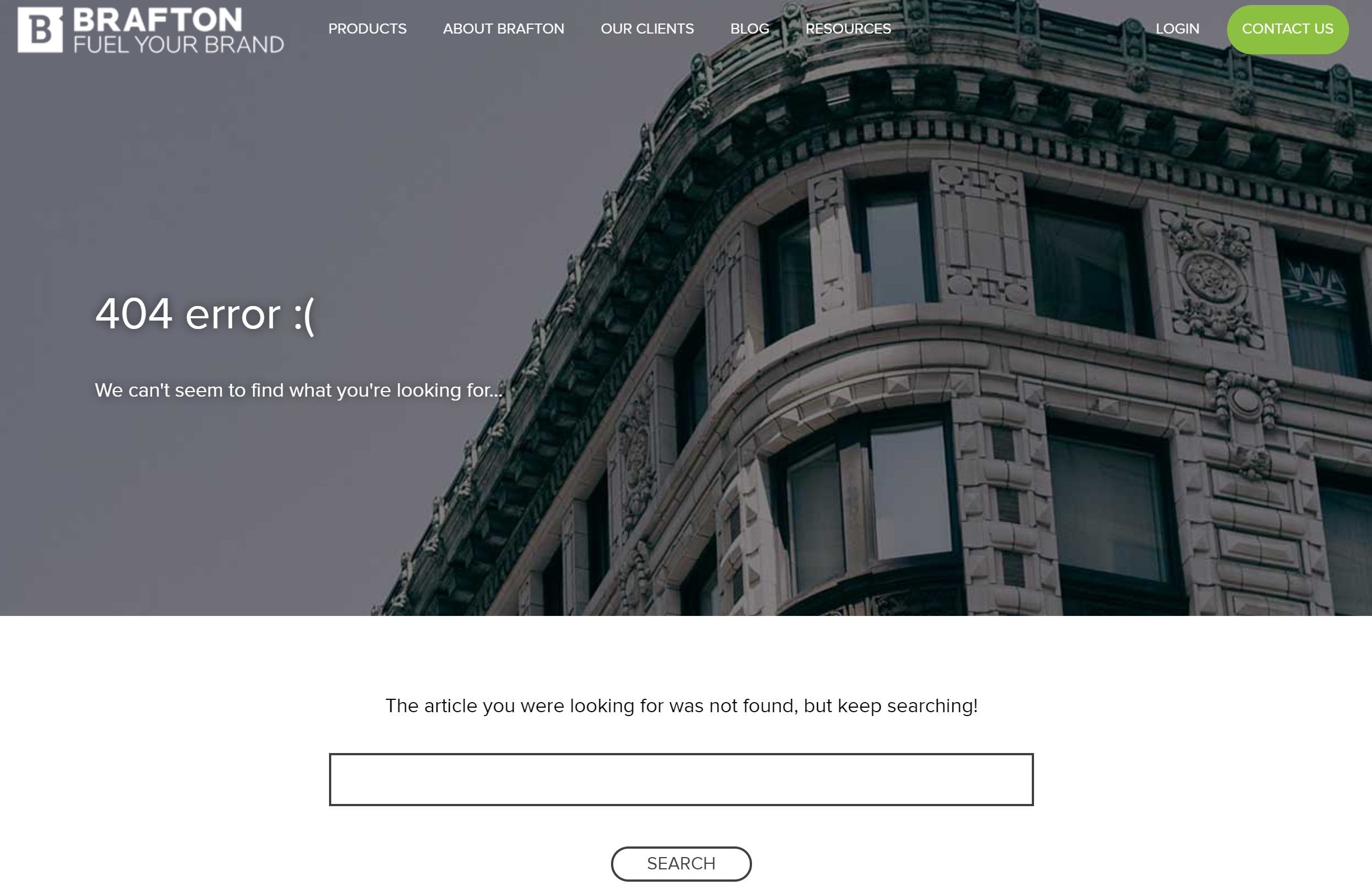 404 page error example on Solurein.com